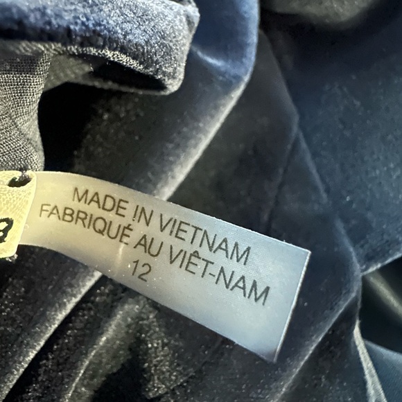 Alice + Olivia Elegant Navy velvet ruffle Dress size 12 - Picture 10 of 12